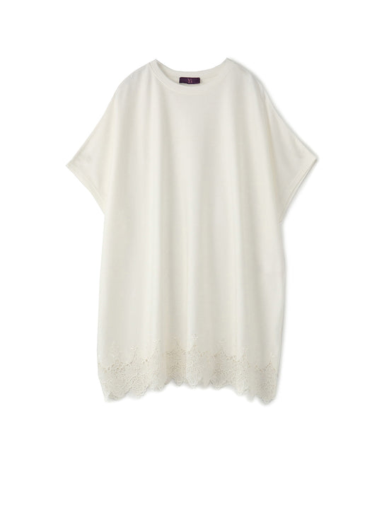 Y'sPINK DELAVIS PUNCH SCALLOP EMBROIDERY BIG T-SHIRT