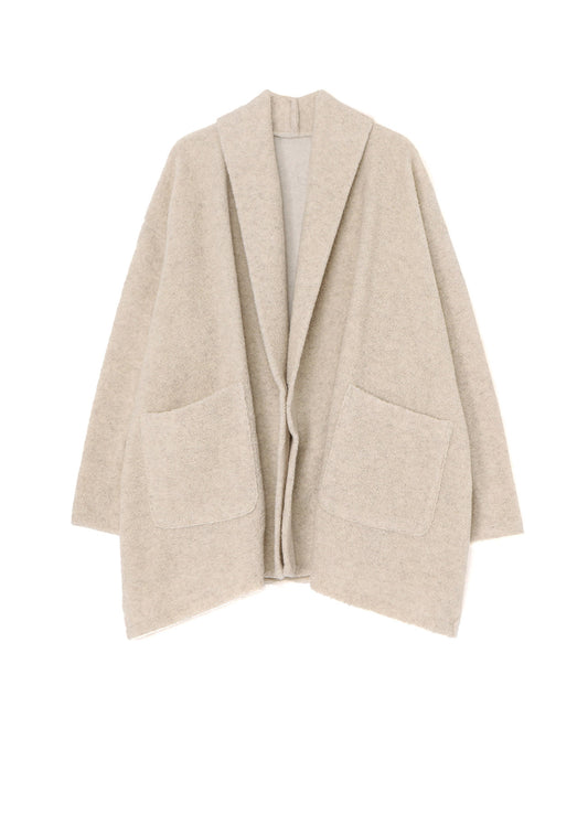 WOOL BREND PILE V NECK JACKET