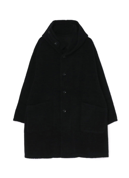 WOOL BREND PILE HOODED COAT