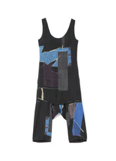 WOOL DICTIONARY COLLAGE PRINT HEM FASTENER OVERALL