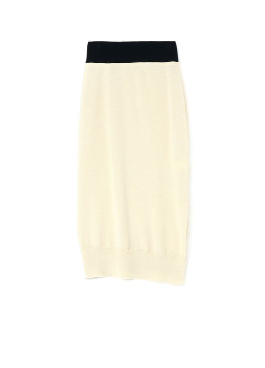 WOOL ROVING PLAIN STITCH KNIT SKIRT