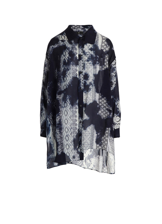 CUPRO/RAYON UNBALANCED BIG BLOUSE