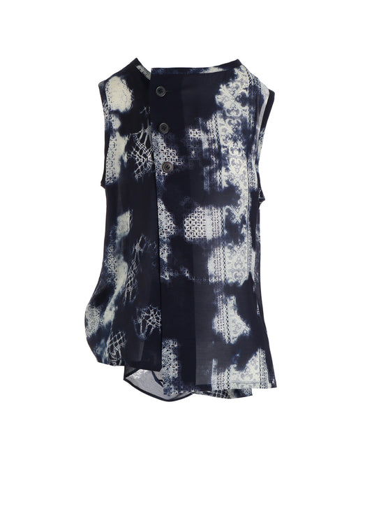 CUPRO/RAYON SLEEVELESS BLOUSE