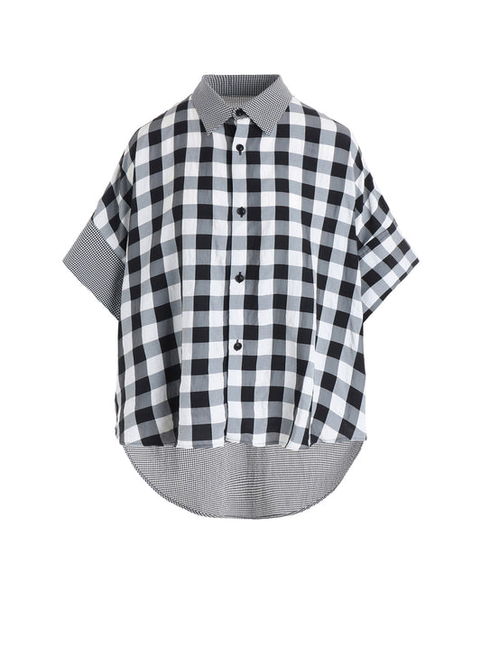 GINGHAMCOMBINATION BLOUSE