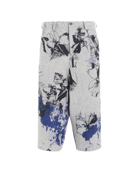 WOOL FLOWER PRINT PANTS