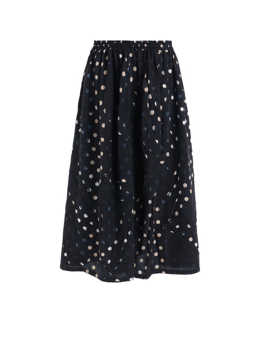 POLYESTER DECINE POLKA DOT PRINT SKIRT