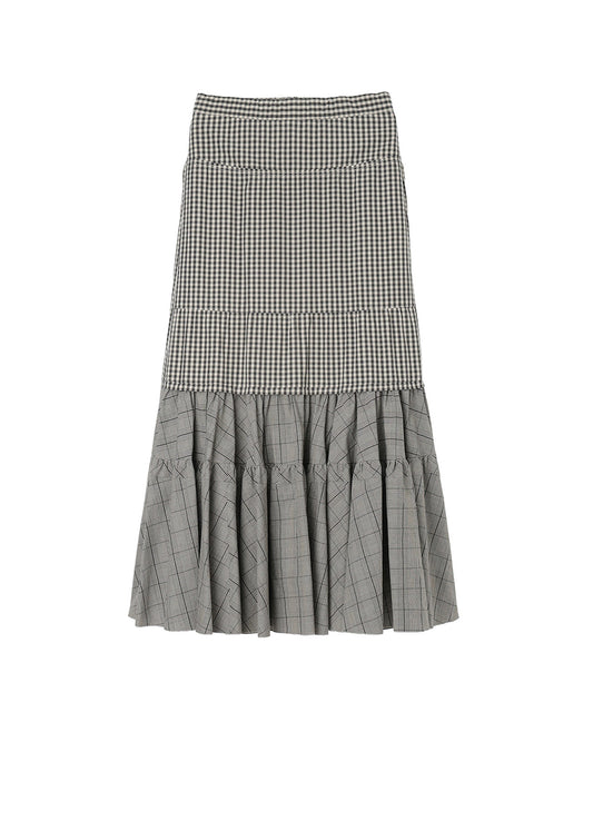 GINGHAM COMBINATION SKIRT