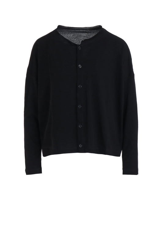 HIGH-TWIST COTTON JERSEY LONG SLEEVE CARDIGAN