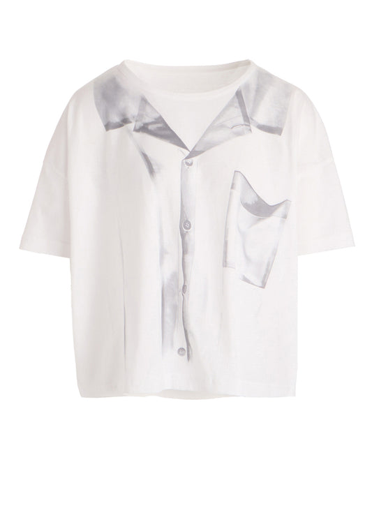 TROMPE L'OEIL HALF SLEEVE CROPPED TEE