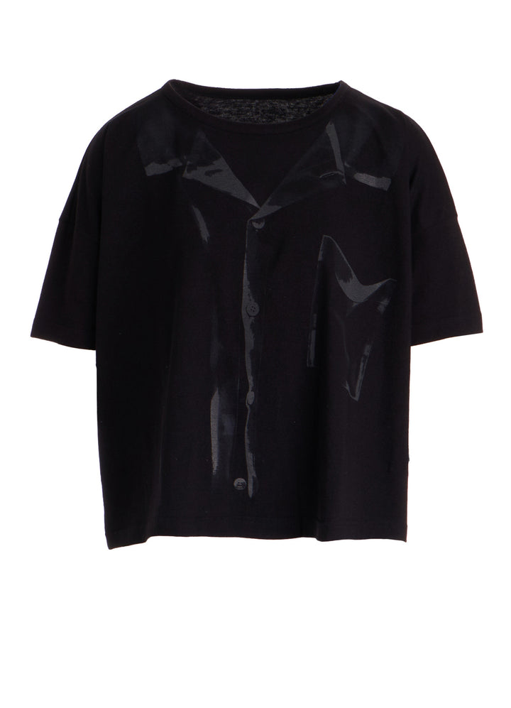 TROMPE L'OEIL HALF SLEEVE CROPPED TEE