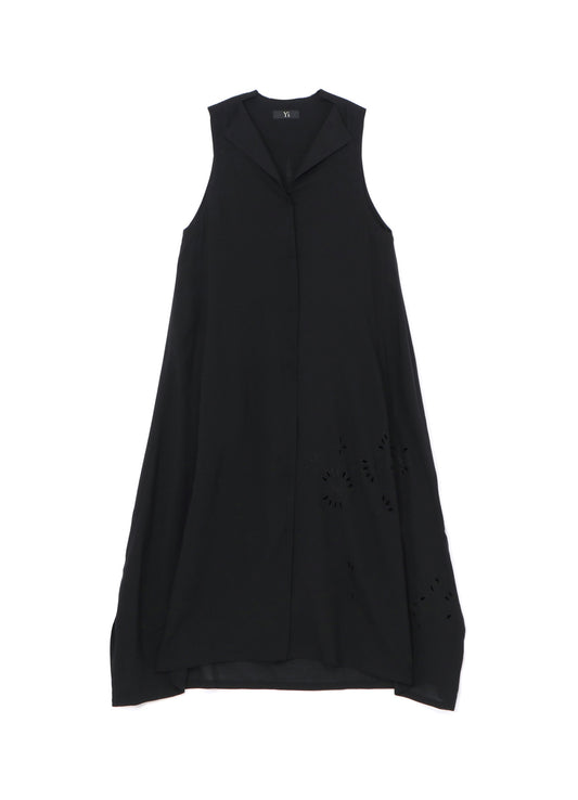 SLEEVELESS DRESS WITH NOTCHED LAPEL COLLAR