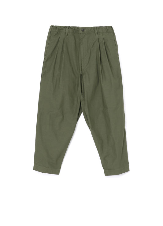 [Y's-Black Name]BACKSIDE SULFURIZATION SATIN 2 TUCK PANTS WITH WAIST BELT