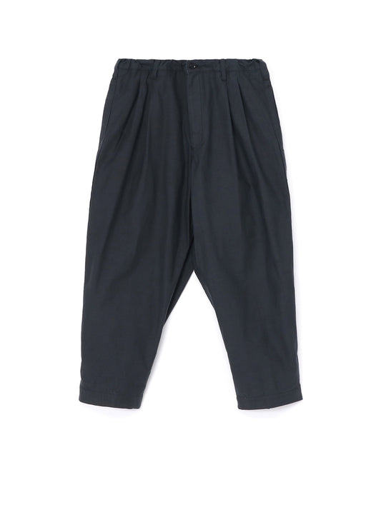 [Y's-Black Name]BACKSIDE SULFURIZATION SATIN 2 TUCK PANTS WITH WAIST BELT