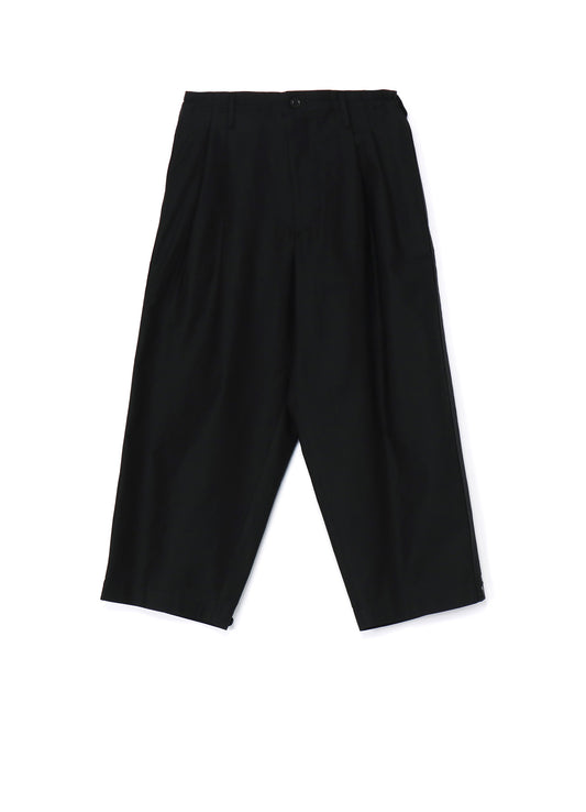 [Y's-Black Name]BLACK TWILL 2 TUCK PANTS WITH SIDE STRIP & TAB