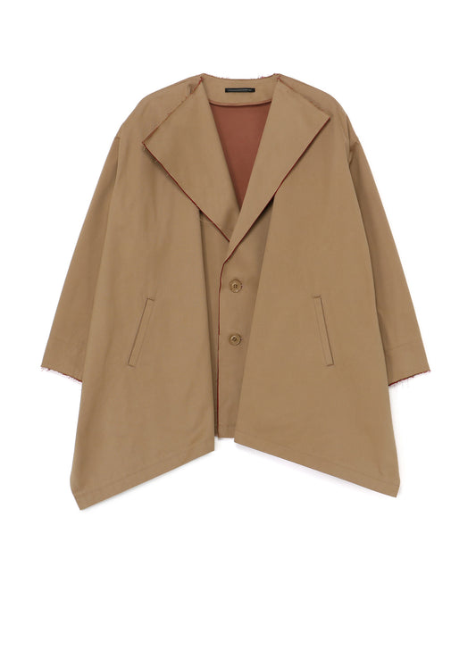 DOUBLE FACED TWILL NO COLLAR SHORT COAT