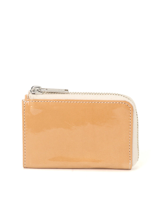 TANNED/ENAMEL-COATED LEATHER ZIPPERED KEY CASE