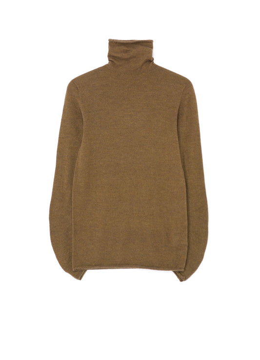 ALPACA BLEND DRAPEY SLEEVE TURTLENECK
