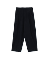 SHRUNKEN WOOL SERGE SINGLE PLEATED WIDE LEG PANTS