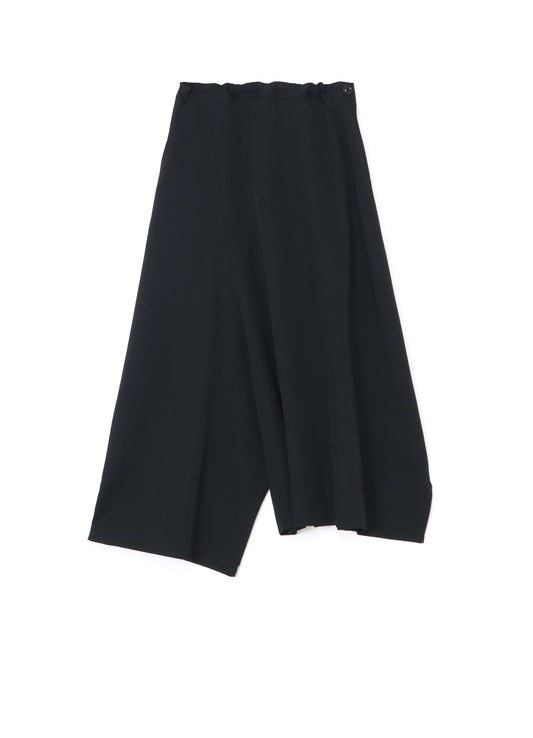 WOOL GABARDINE ASYMMETRIC FLARED PANTS