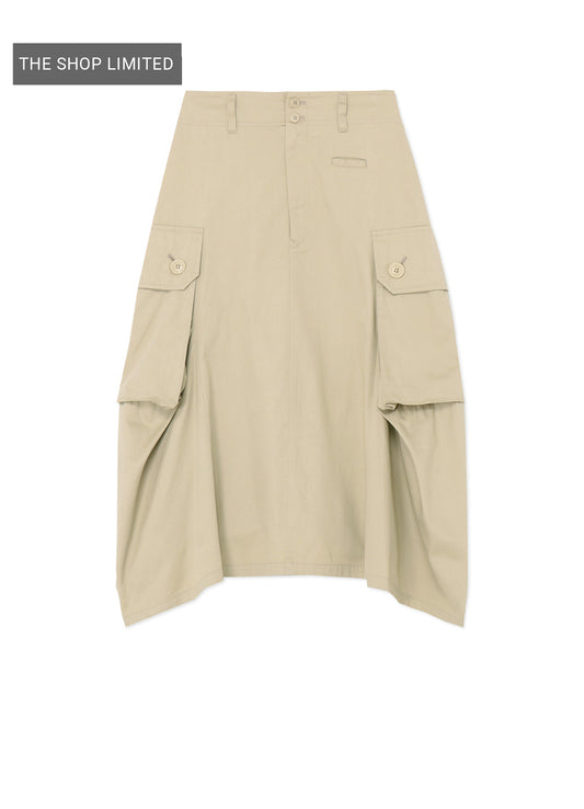 [Y's BORN PRODUCT] COTTON TWILL CARGO PANTS-STYLE SKIRT