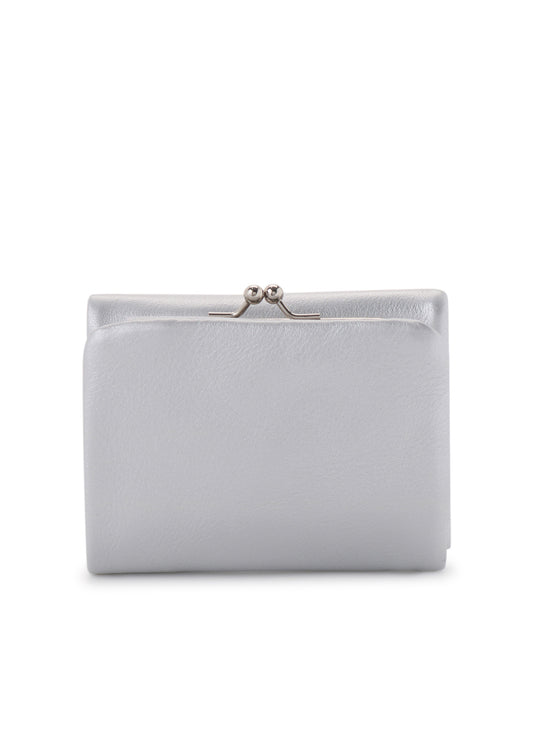 FOIL LEATHER TRIFOLD PUFFY WALLET