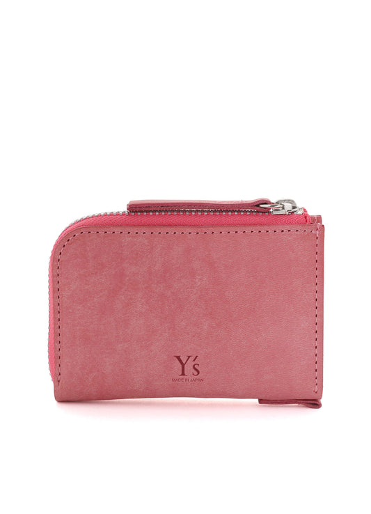 NUBUCK LEATHER L-SHAPE WALLET S