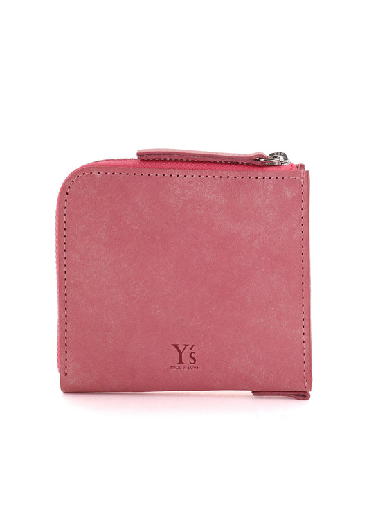 NUBUCK LEATHER L-SHAPE WALLET M