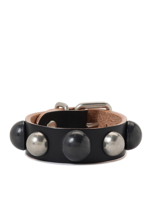 SEMIGLOSS LEATHER STUDS BRACELET
