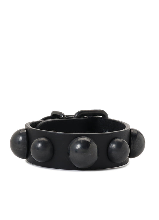 SEMIGLOSS LEATHER STUDS BRACELET