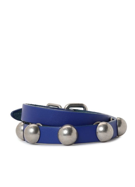 SEMIGLOSS LEATHER STUDS DOUBLE BRACELET