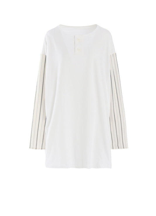 COMBINATION HENLEY NECK BLOUSE