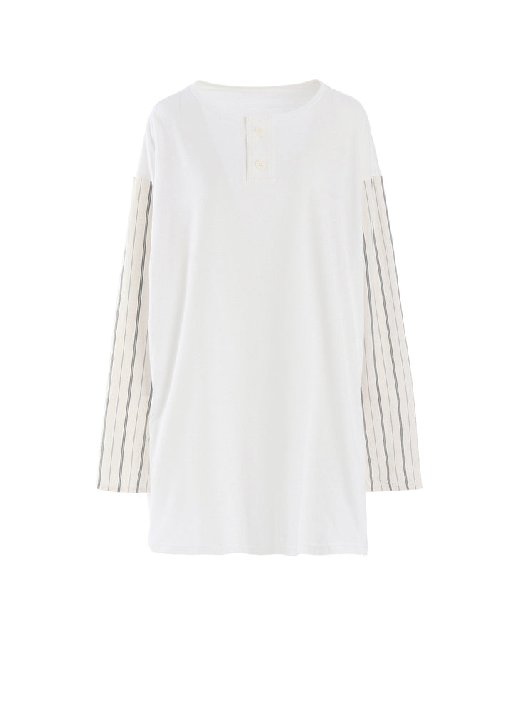 COMBINATION HENLEY NECK BLOUSE