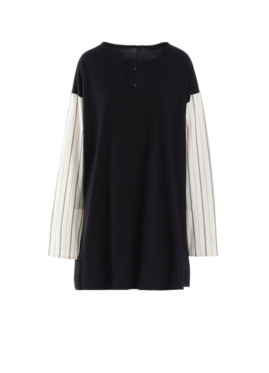 COMBINATION HENLEY NECK BLOUSE