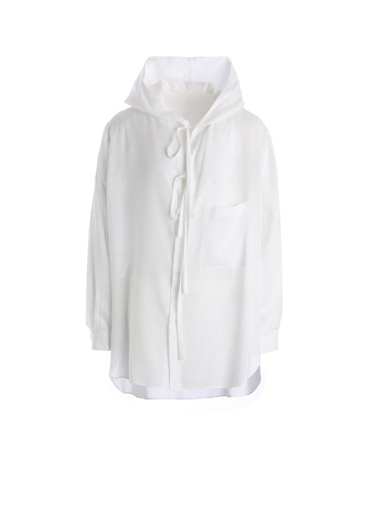 CELLULOSE LAWN HOODED BLOUSE