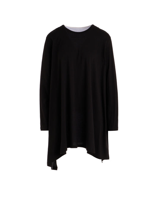 COTTON COMBINATION LONG SLEEVE BLOUSE