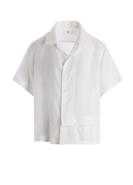 RAMIE OPEN COLLAR SHORT SLEEVE BLOUSE