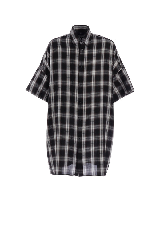 CUPRO SPUN PLAID BIG SHIRT
