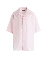 COTTON STRIPE OPEN COLLAR SHIRT