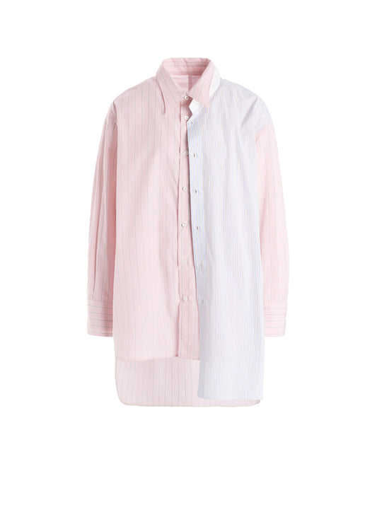 COTTON STRIPE ASYMMETRIC SHIRT A