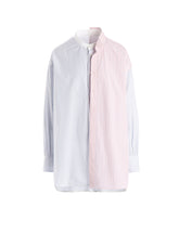 COTTON STRIPE ASYMMETRIC SHIRT B