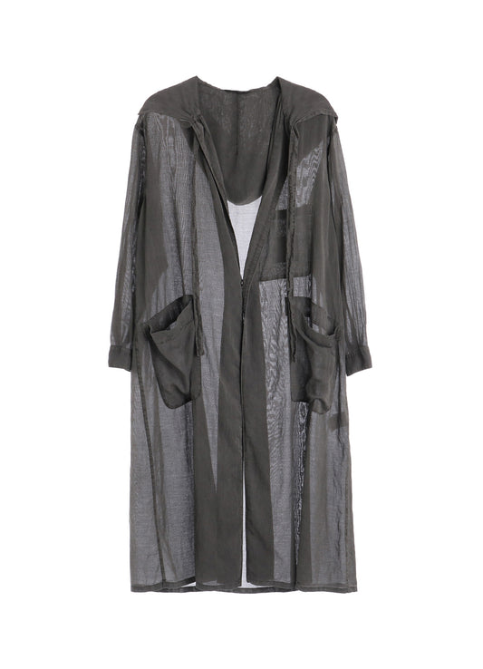 CUPRO/COTTON GARMENT DYED HOODED GOWN