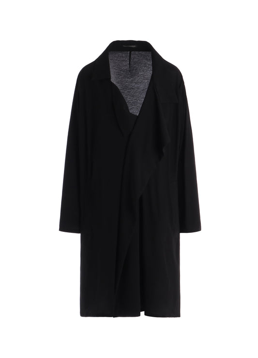 COTTON HARD TWISTED JERSEY BIG LAPEL COAT