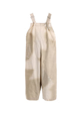 8OZ DENIM FOIL PRINT SALOPETTE PANTS