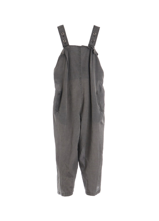 CUPRO/COTTON LAWN GARMENT DYED SALOPETTE PANTS