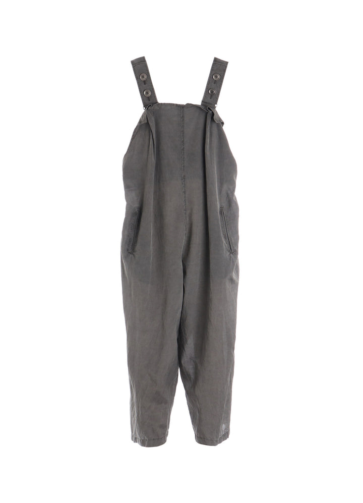 CUPRO/COTTON LAWN GARMENT DYED SALOPETTE PANTS