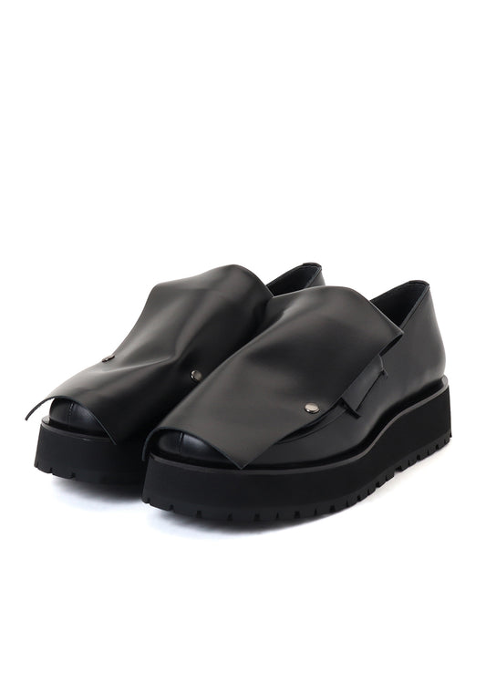 SEMI GLOSS LEATHER 2 WAY LOAFERS