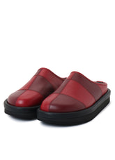 COW LEATHER PATCHWORK SANDALS