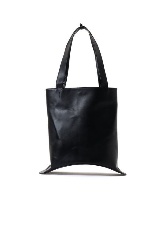 OIL SOFT LEATHER CURVED TOTE BAG