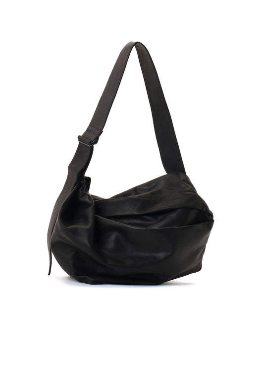 WATER DYED SOFT LEATHER TUCK SHOULDER BAG L
