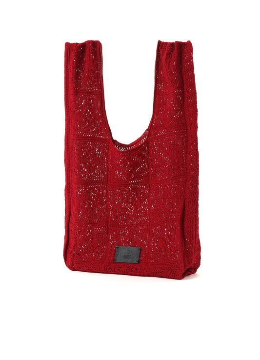 MEXICAN TILE PATTERN KNIT TOTE BAG